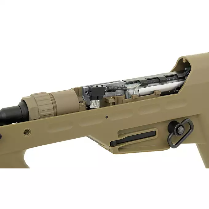 [Zestaw] Urban Assault Rifle - Tan [APS] + Akumulator Li-Po 1100mAh 7,4V 20C [IPower] + Ładowarka V3+ do akumulatorów LiPo/LiFe [IPower]