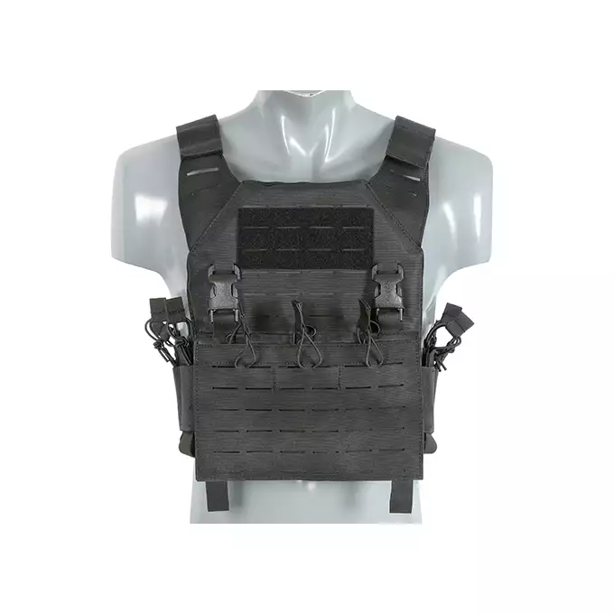 [Zestaw] Kamizelka Recon Plate Carrier Laser-Cut Buckle Up z ładownicą na magazynki AR/AK - Czarna [8Fields] + Duża ładownica Laser-Cut ogólnego przeznaczenia - Black [8FIELDS] + Panel Buckle Up Laser-Cut na 6 magazynków AR15/AK - Czarny [8Fields]