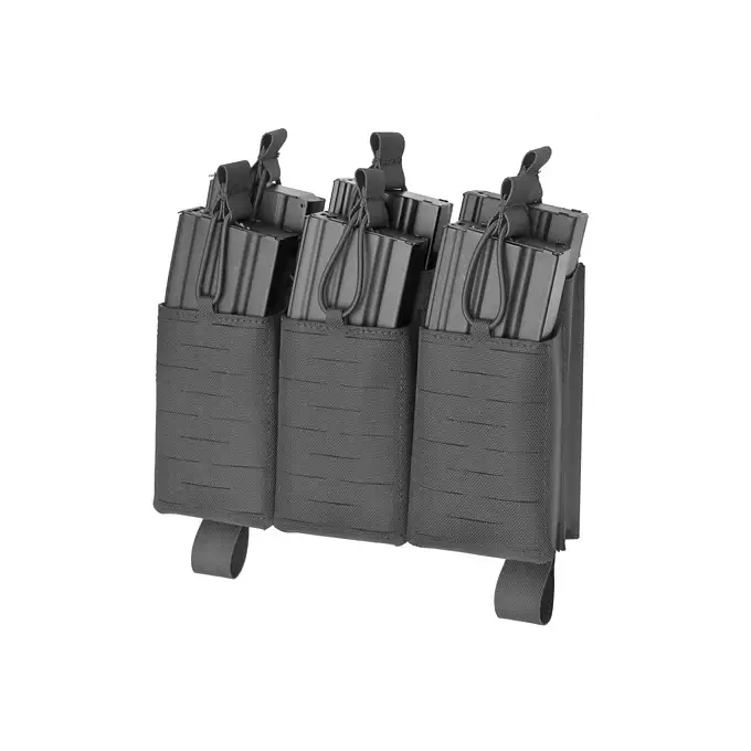 [Zestaw] Kamizelka Assault Plate Carrier Laser-Cut Buckle Up z ładownicą na magazynki AR/AK - Czarna [8Fields] + Duża ładownica Laser-Cut ogólnego przeznaczenia - Black [8FIELDS] + Panel Buckle Up Laser-Cut na 6 magazynków AR15/AK - Czarny [8Fields]