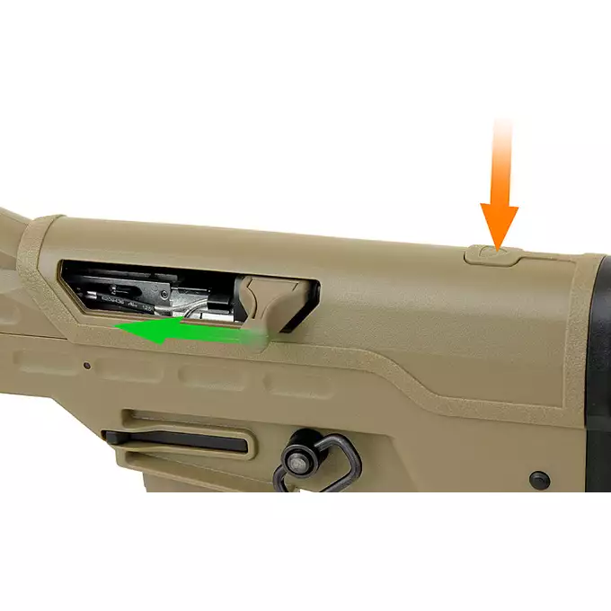 [Zestaw] Urban Assault Rifle - Tan [APS] + Akumulator Li-Po 1100mAh 7,4V 20C [IPower] + Ładowarka V3+ do akumulatorów LiPo/LiFe [IPower]