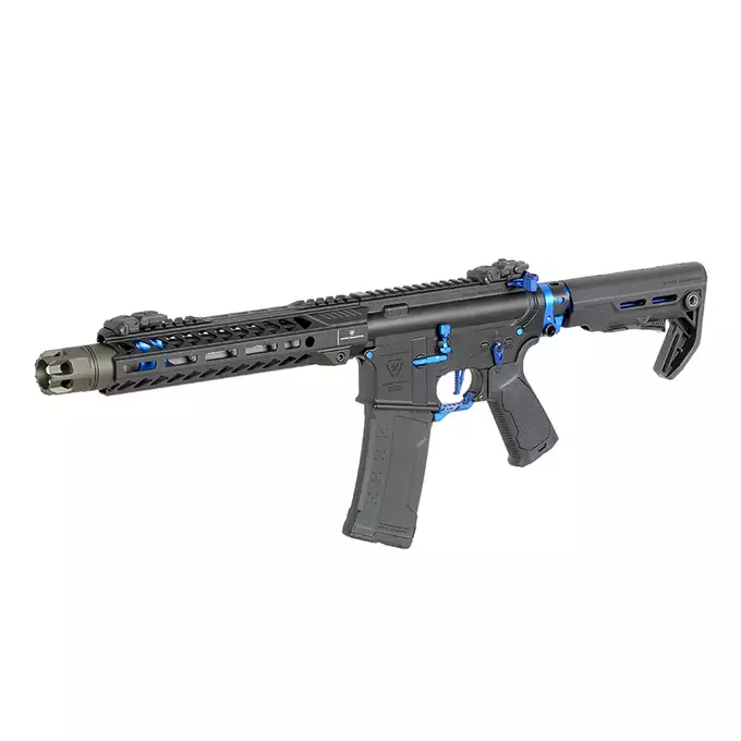 [Zestaw] Replika Karabinka Strike industries 10" Raiders SBR - Blue [EMG] + Ładowarka V3+ do akumulatorów LiPo/LiFe [IPower] + Akumulator Li-Po 1100mAh 11,1V 20C - Deans [IPower]