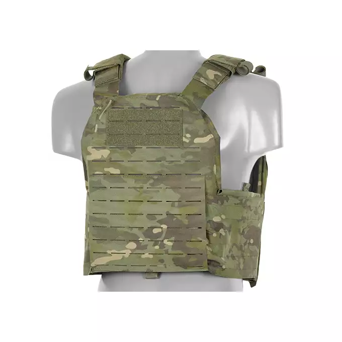 QRF Plate Carrier Laser-Cut Buckle Up with AR15/AK Magazine Pouch - Multicamo Tropic [8FIELDS]