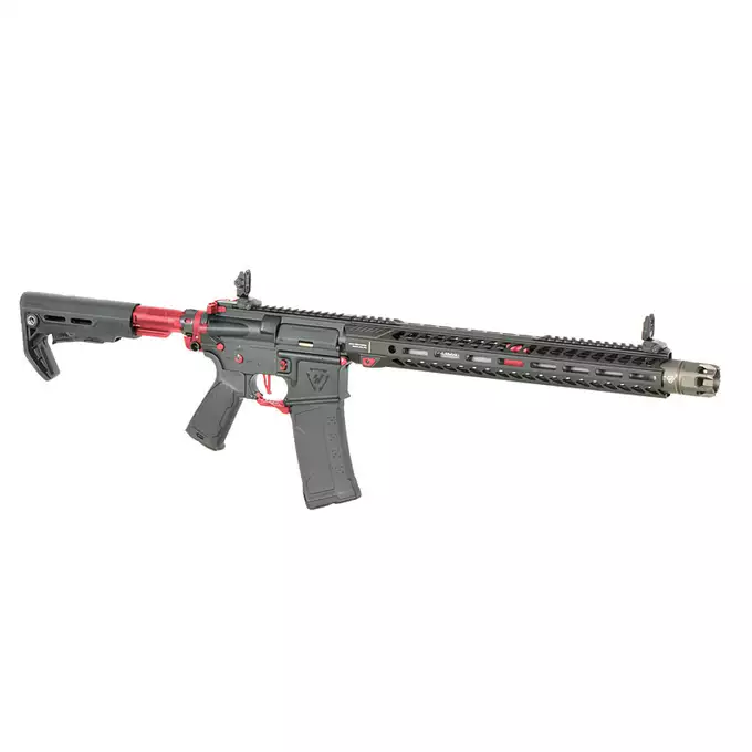 [Zestaw] Replika Karabinka Strike industries 15.5" Raiders Competition Rifle - Red [EMG] + Ładowarka V3+ do akumulatorów LiPo/LiFe [IPower] + Akumulator Li-Po 1100mAh 11,1V 20C - Deans [IPower]