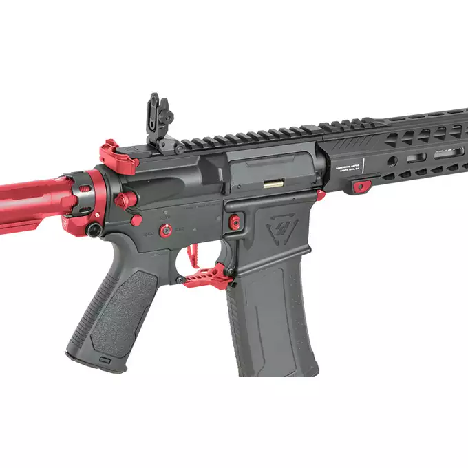 [Zestaw] Replika Karabinka Strike industries 15.5" Raiders Competition Rifle - Red [EMG] + Ładowarka V3+ do akumulatorów LiPo/LiFe [IPower] + Akumulator Li-Po 1100mAh 11,1V 20C - Deans [IPower]