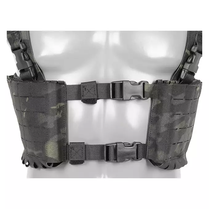 Chest Rig with Two Pouches for 6 AR / AK Magazines, Laser Cut - Multicamo Black [8FIELDS]