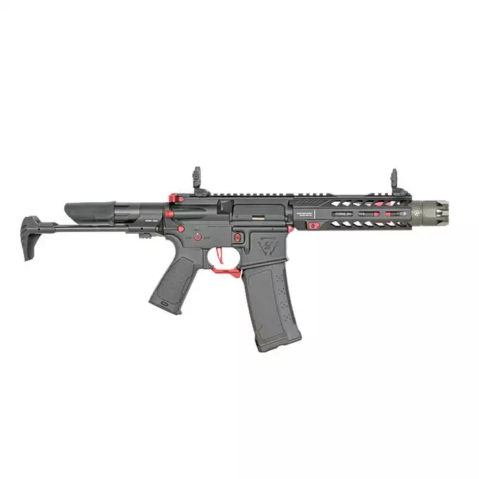 [Zestaw] Replika Karabinka Strike industries 7" Raider Competition CQB, Gen-2 - Red [EMG] + Ładowarka V3+ do akumulatorów LiPo/LiFe [IPower] + Akumulator Li-Po 1100mAh 11,1V 20C - Deans [IPower]