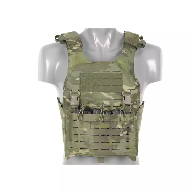 QRF Plate Carrier Laser-Cut Buckle Up with AR15/AK Magazine Pouch - Multicamo Tropic [8FIELDS]