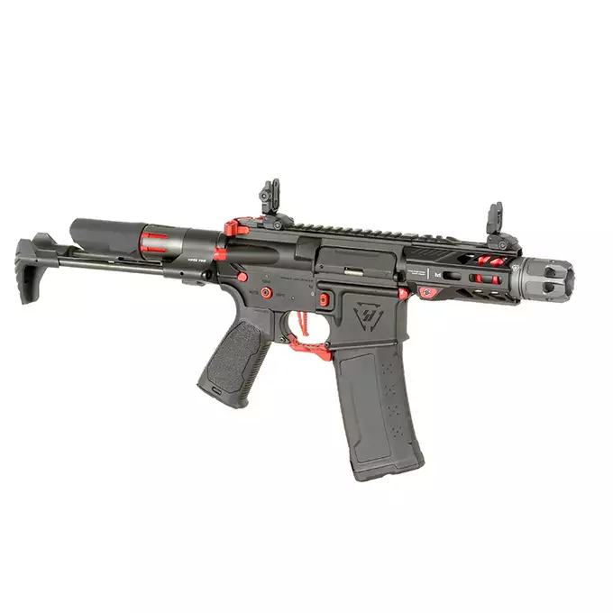 [Zestaw] Replika Karabinka Strike industries 4" Raiders Competition PDW - Red [EMG] + Ładowarka V3+ do akumulatorów LiPo/LiFe [IPower] + Akumulator Li-Po 1100mAh 11,1V 20C - Deans [IPower]