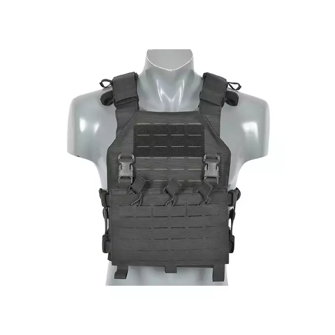 [Zestaw] Kamizelka Assault Plate Carrier Laser-Cut Buckle Up z ładownicą na magazynki AR/AK - Czarna [8Fields] + Duża ładownica Laser-Cut ogólnego przeznaczenia - Black [8FIELDS] + Panel Buckle Up Laser-Cut na 6 magazynków AR15/AK - Czarny [8Fields]