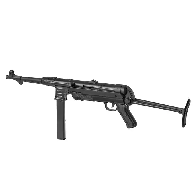 [Zestaw] Replika pistoletu maszynowego MP40 Full Metal AEG - Black [AGM] + Akumulator Li-Po 1100mAh 7,4V 20C [IPower] + Ładowarka V3+ do akumulatorów LiPo/LiFe [IPower]