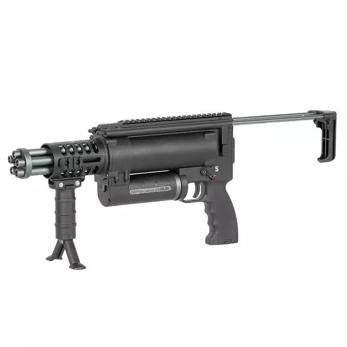 [Set] WE23-MINI Compact Rotary Minigun-Style Replica [WELL] + Battery Li-Po 1100mAh 11,1V 15/30C - T-connector [VB] + Compact LIPO charger B3Pro