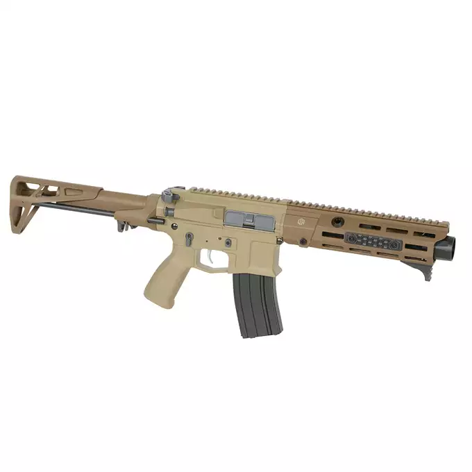 [Zestaw] M923G DEX556 5.56 - Tan [DE Airsoft] + Polimerowy magazynek STRIKE MAG 210 kulek do M4/AR15 - TAN [EMG]