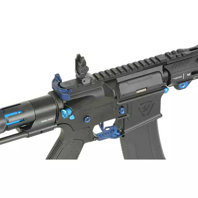 [Zestaw] Replika Karabinka Strike industries 4" Raiders Competition PDW, GEN-2 - Blue [EMG] + Ładowarka V3+ do akumulatorów LiPo/LiFe [IPower] + Akumulator Li-Po 1100mAh 11,1V 20C - Deans [IPower]