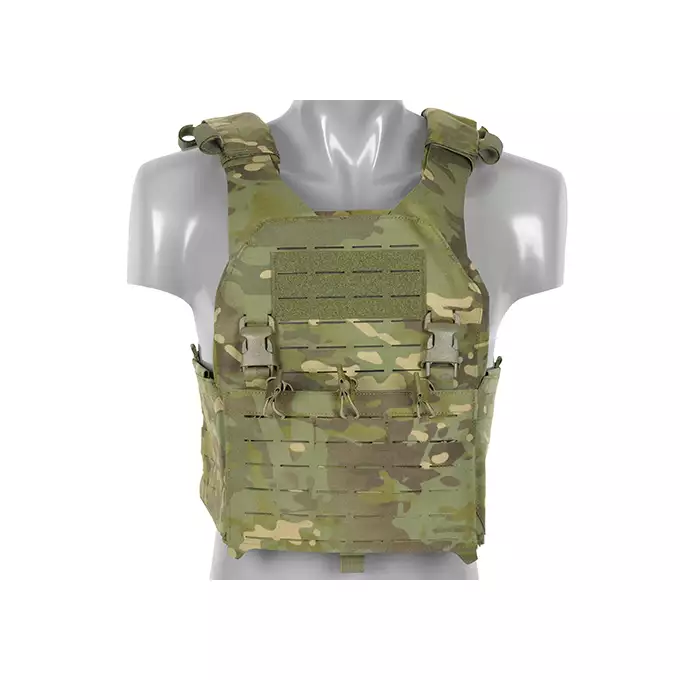 QRF Plate Carrier Laser-Cut Buckle Up with AR15/AK Magazine Pouch - Multicamo Tropic [8FIELDS]