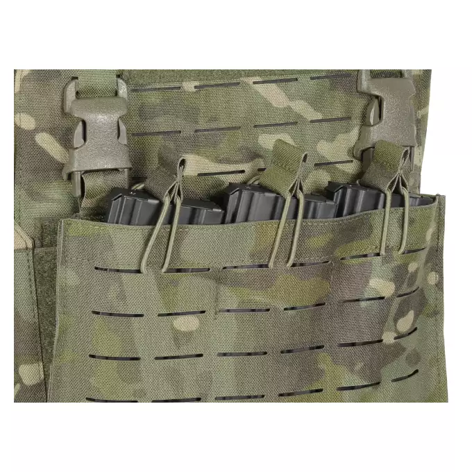 QRF Plate Carrier Laser-Cut Buckle Up with AR15/AK Magazine Pouch - Multicamo Tropic [8FIELDS]