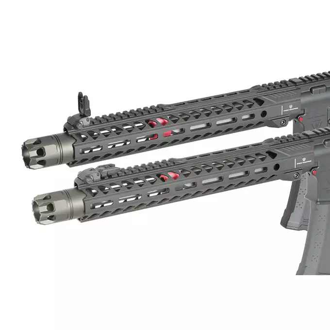 [Zestaw] Replika Karabinka Strike industries 13.5" Raiders Competition Carbine - Red [EMG] + Ładowarka V3+ do akumulatorów LiPo/LiFe [IPower] + Akumulator Li-Po 1100mAh 11,1V 20C - Deans [IPower]