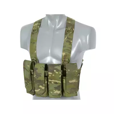 [Zestaw] Kamizelka Chest-rig Laser-Cut z ładownicami AR/AK - MT [8Fields] + Ładownica na radio Laser Cut - Multicamo Tropic [8FIELDS] + Duża ładownica Laser-Cut ogólnego przeznaczenia - MT [8FIELDS]