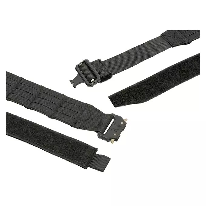 [Zestaw] Pas taktyczny Laser-Cut - XL - Czarny [8Fields] + Horyzontalna ładownica generalnego użytku Laser-Cut - Czarny [8Fields] + Potrójna ładownica pistoletowa Laser-Cut z klapą - Czarna [8Fields]