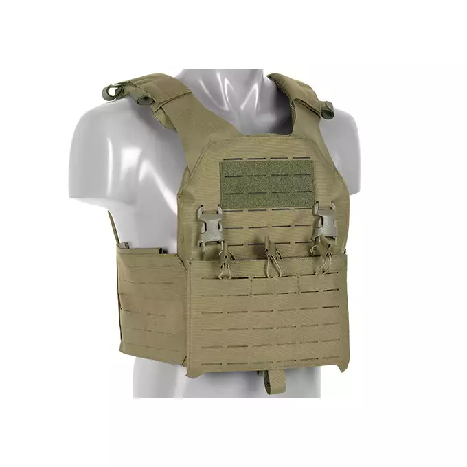 QRF Plate Carrier Laser-Cut Buckle Up with AR15/AK Magazine Pouch - Olive [8FIELDS]