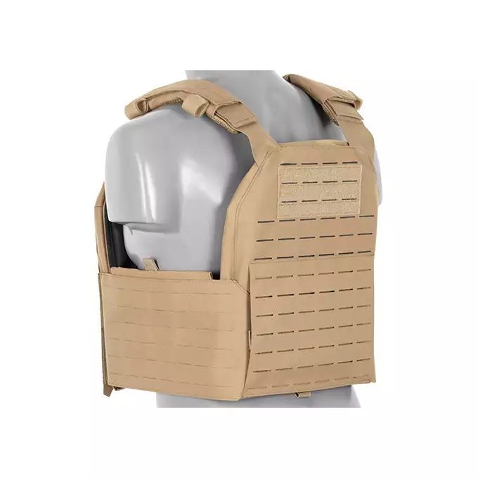 QRF Plate Carrier Laser-Cut Buckle Up with AR15/AK Magazine Pouch - Tan [8FIELDS]