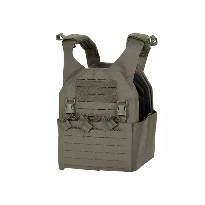 QRF Plate Carrier Laser-Cut Buckle Up with AR15/AK Magazine Pouch - Ranger Green [8FIELDS]