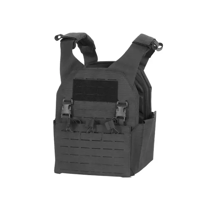 QRF Plate Carrier Laser-Cut Buckle Up with AR15/AK Magazine Pouch - Black [8FIELDS]