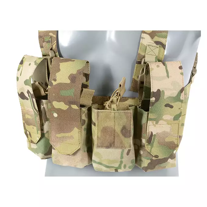 [Zestaw] Kamizelka Chest-rig Laser-Cut z ładownicami AR/AK - Multicamo [8Fields] + Ładownica na radio Laser Cut - Multicamo [8FIELDS] + Pojedyncza ładownica pistoletowa Laser-Cut z klapą - Multicamo [8Fields]
