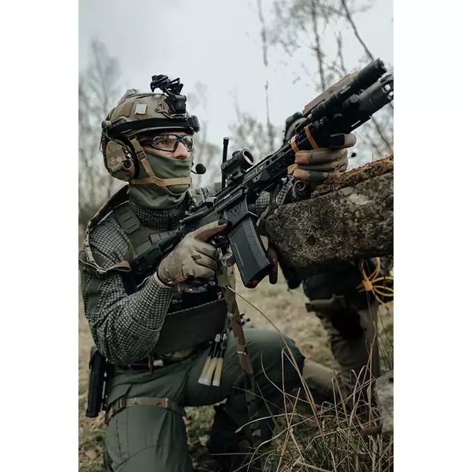 [Zestaw] Replika Karabinka Strike industries 10" Raiders SBR, GEN-2 - Black [EMG] + Ładowarka V3+ do akumulatorów LiPo/LiFe [IPower] + Akumulator Li-Po 1100mAh 11,1V 20C - Deans [IPower]