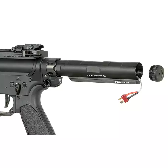 [Zestaw] Replika Karabinka Strike industries 13.5" Raiders Carbine - Black [EMG] + Ładowarka V3+ do akumulatorów LiPo/LiFe [IPower] + Akumulator Li-Po 1100mAh 11,1V 20C - Deans [IPower]
