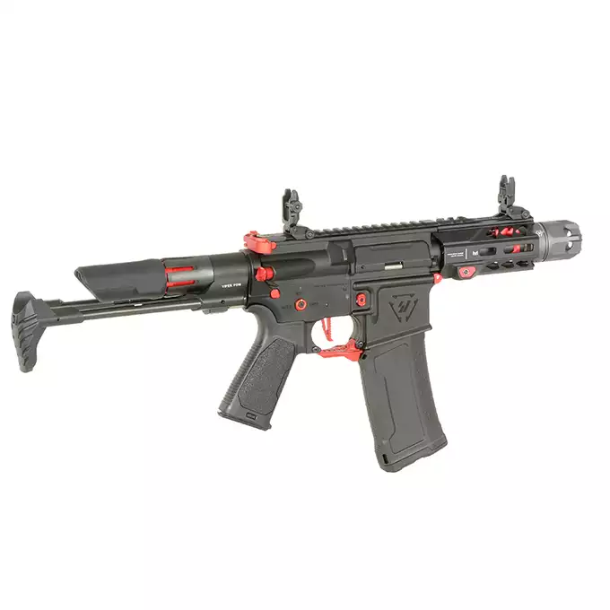 [Zestaw] Replika Karabinka Strike industries 4" Raiders Competition PDW - Red [EMG] + Ładowarka V3+ do akumulatorów LiPo/LiFe [IPower] + Akumulator Li-Po 1100mAh 11,1V 20C - Deans [IPower]