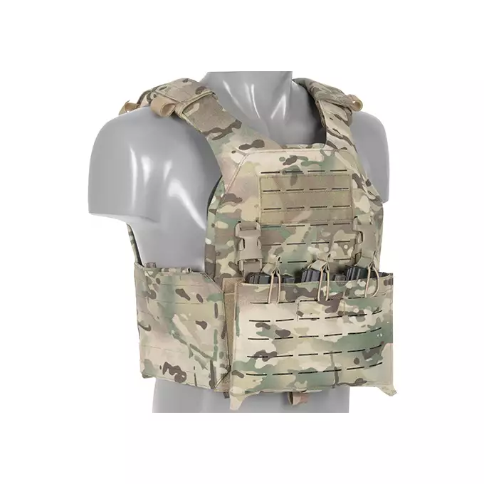 QRF Plate Carrier Laser-Cut Buckle Up with AR15/AK Magazine Pouch - Multicamo [8FIELDS]