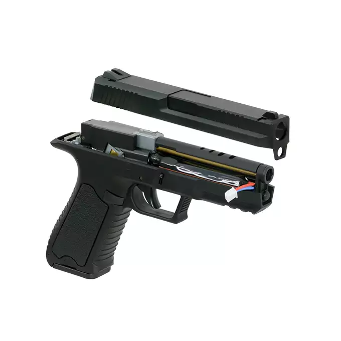 [Set] USP 9mm AEP Pistol Replica Licensed by UMAREX [CYMA] + AEP Battery Li-Po 680mAh 7,4V 20C Micro [IPower] + V3+ Charger for LiPo/LiFe 2S/3S [IPower]