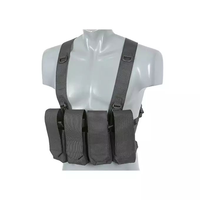 [Zestaw] Kamizelka Chest-rig Laser-Cut z ładownicami AR/AK - Czarna [8Fields] + Ładownica na radio Laser Cut - Czarna [8FIELDS] + Duża ładownica Laser-Cut ogólnego przeznaczenia - Black [8FIELDS]