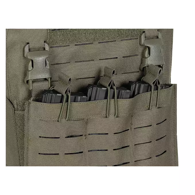 QRF Plate Carrier Laser-Cut Buckle Up with AR15/AK Magazine Pouch - Ranger Green [8FIELDS]