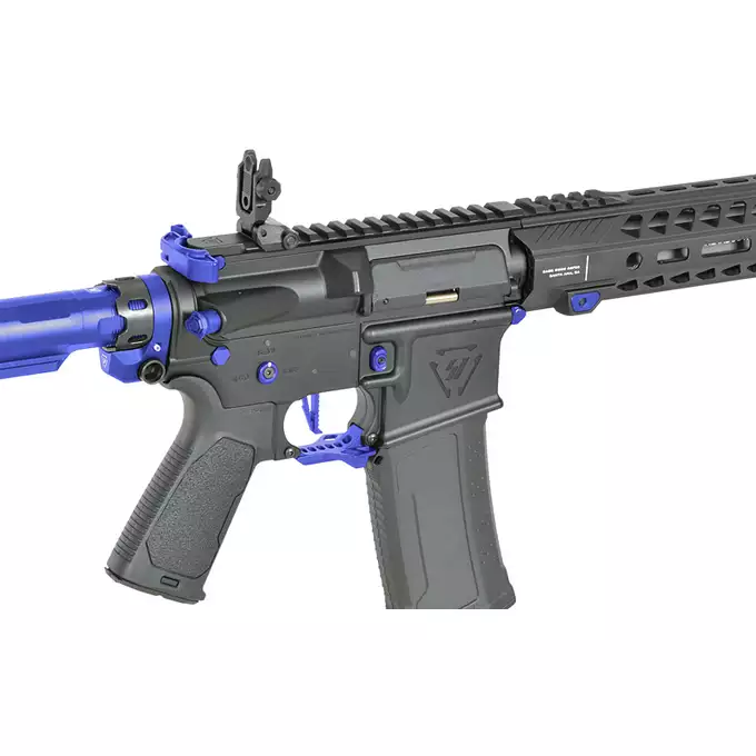 [Zestaw] Replika Karabinka Strike industries 15.5" Raiders Competition Carbine - Blue [EMG] + Ładowarka V3+ do akumulatorów LiPo/LiFe [IPower] + Akumulator Li-Po 1100mAh 11,1V 20C - Deans [IPower]