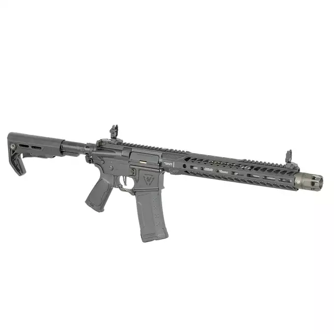 [Zestaw] Replika Karabinka Strike industries 13.5" Raiders Carbine - Black [EMG] + Ładowarka V3+ do akumulatorów LiPo/LiFe [IPower] + Akumulator Li-Po 1100mAh 11,1V 20C - Deans [IPower]