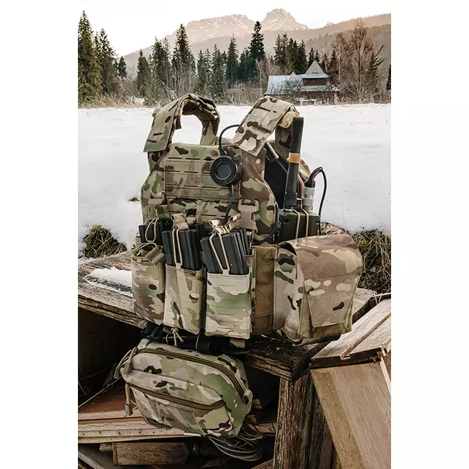 [Zestaw] Kamizelka Assault Plate Carrier Laser-Cut Buckle Up z ładownicą na magazynki AR15/AK - Multicamo [8Fields] + Duża ładownica Laser-Cut ogólnego przeznaczenia - Multicamo [8FIELDS] + Panel Buckle Up Laser-Cut na 6 magazynków AR15/AK - Multicamo [8Fields]