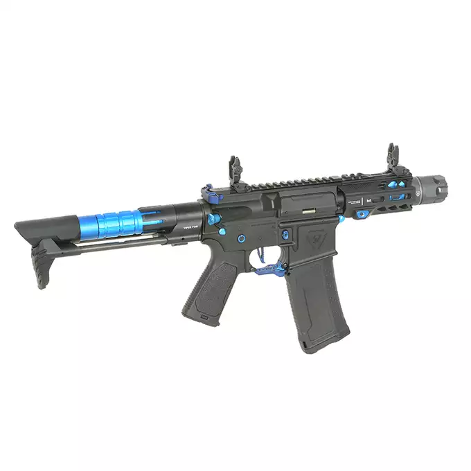 [Zestaw] Replika Karabinka Strike industries 4" Raiders Competition PDW, GEN-2 - Blue [EMG] + Ładowarka V3+ do akumulatorów LiPo/LiFe [IPower] + Akumulator Li-Po 1100mAh 11,1V 20C - Deans [IPower]