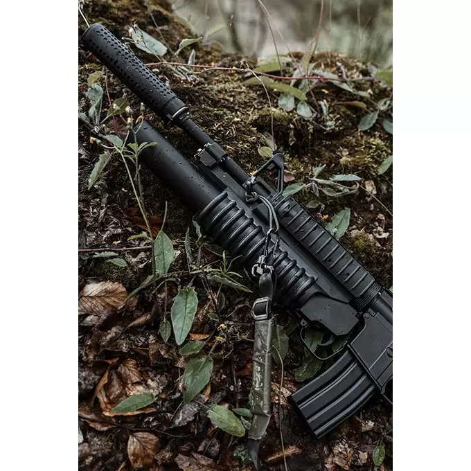 [Zestaw] Replika Amerykańskiego Granatnika 12" Lightweight - Black [S&amp;T] + Zestaw 3 granatów 40MM na 120 kulek [S&amp;T]