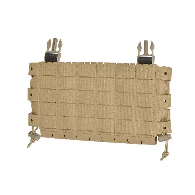 [Zestaw] Buckle Up Assault Plate Carrier Cummerbund - Coyote [8FIELDS] + Panel Buckle-up COMPACT - wkład na 3 magazynki, MOLLE Laser Cut - Tan [8FIELDS] + Dolna kieszeń użytkowa na akcesoria z linkami shockcord, Laser Cut - TAN [8FIELDS]