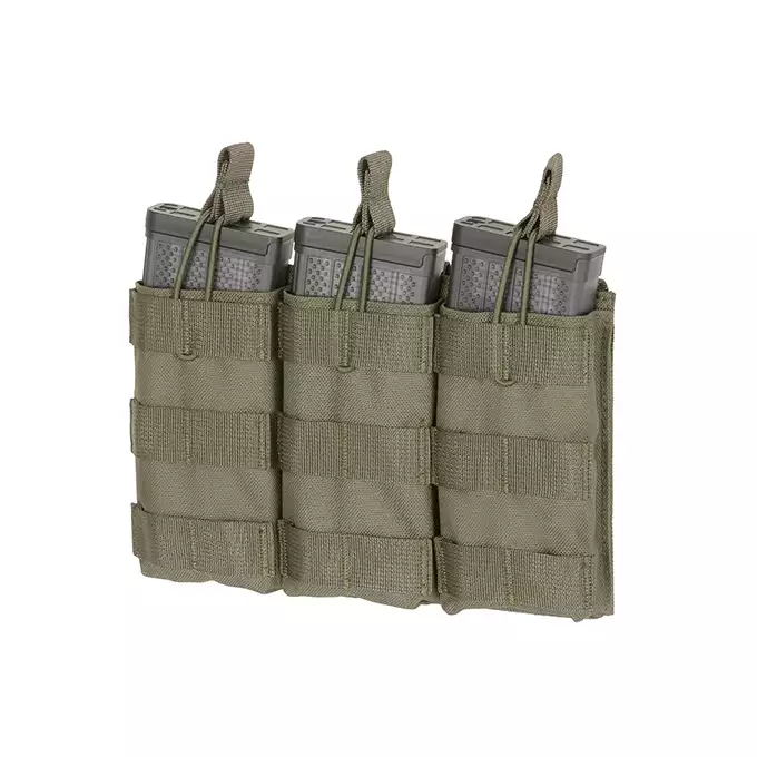 [Zestaw] Jump Plate Carrier Cummerbund - Ranger Green [8FIELDS] + Otwarta potrójna ładownica na magazynki 5.56 - Ranger Green [8FIELDS] + Dolna kieszeń użytkowa na akcesoria z linkami shockcord, Laser Cut - Ranger Green [8FIELDS]