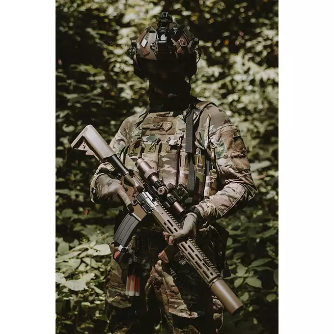 [Zestaw] Replika Knight's Armament KS-1 12,8" GBB - Tan [EMG] + Licencjonowana replika tłumika KAC QDC tracer - FDE [EMG] + Perfect BB Kulki Tracer 0,28g BIO - 2000 SZT [BLS]
