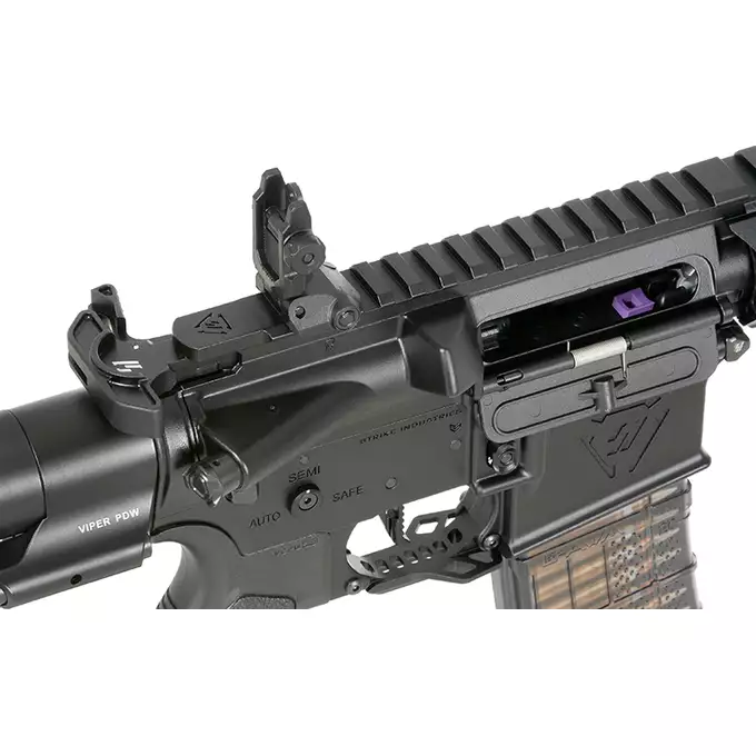 [Zestaw] Replika GBBR Strike Industries 4" Raider PDW CGS Lightning Series - Black [EMG] + Magazynek LANCER L5 5.56 AWN Green Gaz do karabinków gazowych CGS, MWS - Black [EMG]