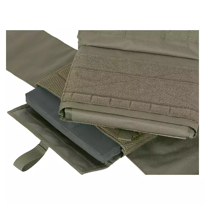 [Zestaw] Jump Plate Carrier Cummerbund - Ranger Green [8FIELDS] + Otwarta potrójna ładownica na magazynki 5.56 - Ranger Green [8FIELDS] + Dolna kieszeń użytkowa na akcesoria z linkami shockcord, Laser Cut - Ranger Green [8FIELDS]