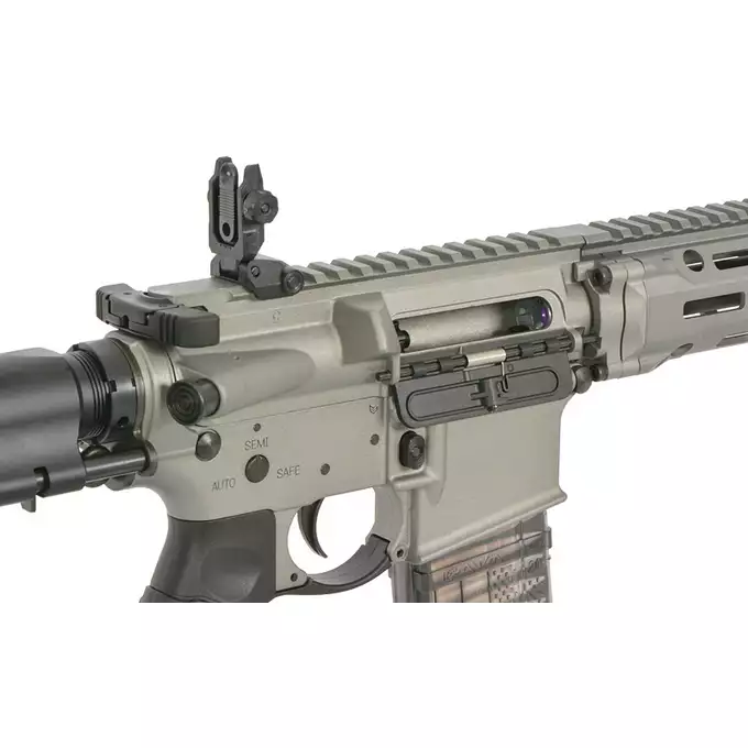 [Zestaw] Replika PDW Daniel Defense DDM4 CQB GBB CGS Lightning Series - GREY [EMG] + Magazynek LANCER L5 5.56 AWN Green Gaz do karabinków gazowych CGS, MWS - Black [EMG]