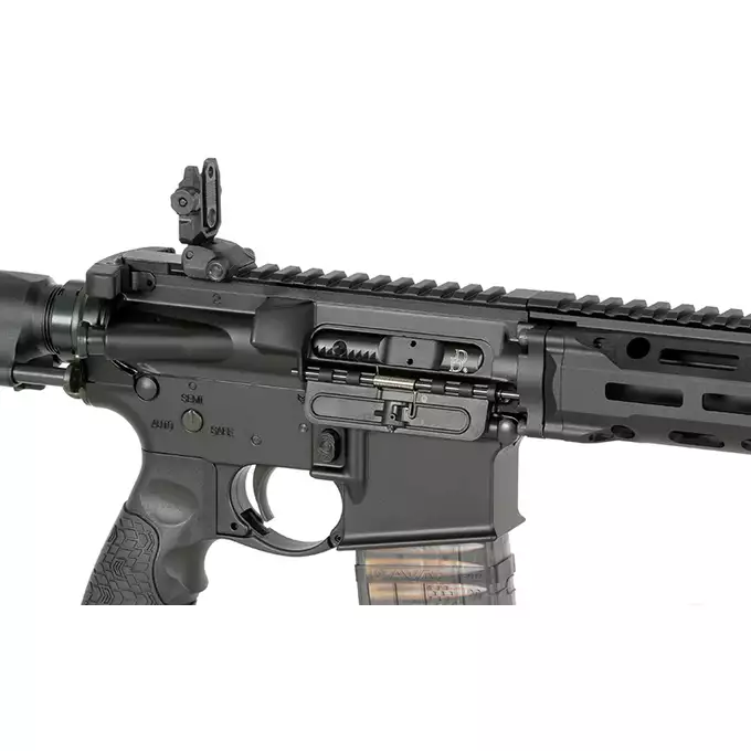 [Zestaw] Replika PDW Daniel Defense DDM4 CQB GBB CGS Lightning Series - Black [EMG] + Magazynek LANCER L5 5.56 AWN Green Gaz do karabinków gazowych CGS, MWS - Black [EMG]