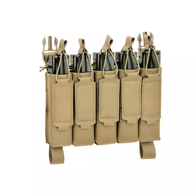 MP5 5-Magazine Pouch, Buckle-Up, Laser-Cut - TAN [8FIELDS]