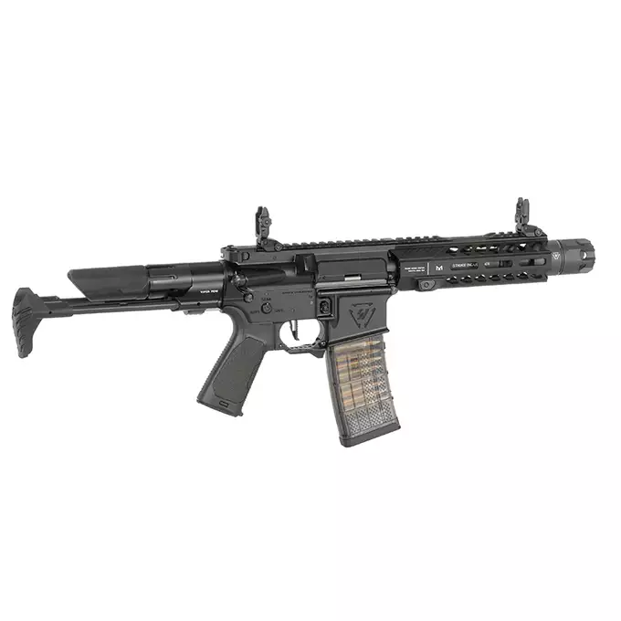 [Zestaw] Replika GBBR Strike Industries 7" Raider CQB CGS Lightning Series - Black [EMG] + Magazynek LANCER L5 5.56 AWN Green Gaz do karabinków gazowych CGS, MWS - Black [EMG]