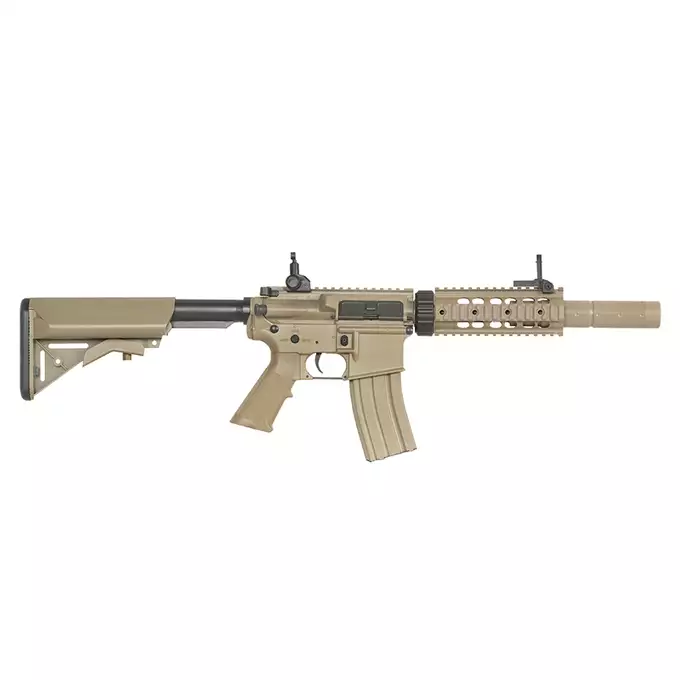 [Zestaw] CM.513 Sport Line, GEN-2 - TAN [CYMA] + 200-kulkowy stalowy magazynek do AR-15 - Dark Earth [BattleAxe]