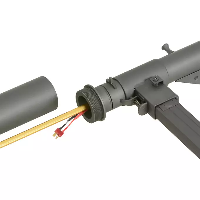 [Zestaw] Replika pistoletu maszynowego STEN MK2 SOE Commando grip Full Steel - Grey [AGM] + Akumulator airsoftowy 25C 1200mAh 3S1P 11.1V LiPo T Plug + Ładowarka V3+ do akumulatorów LiPo/LiFe [IPower]
